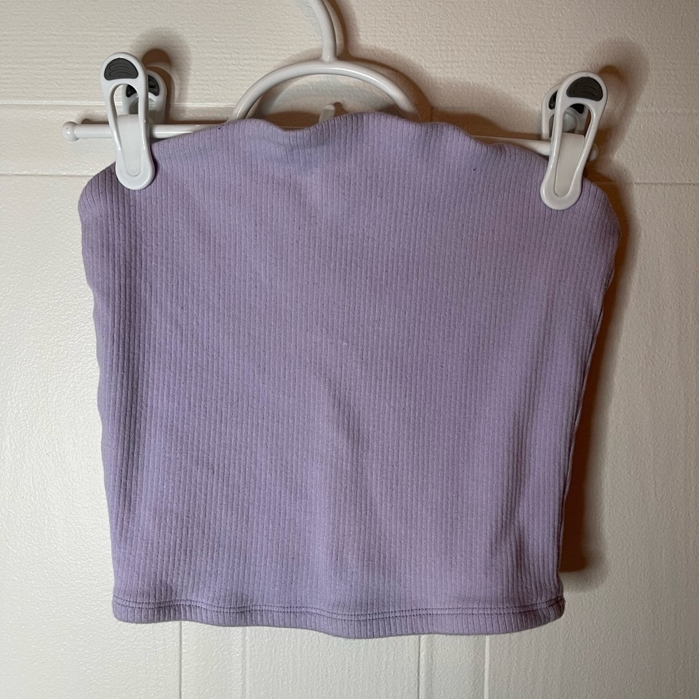 Garage Lavender Ribbed Crop Top